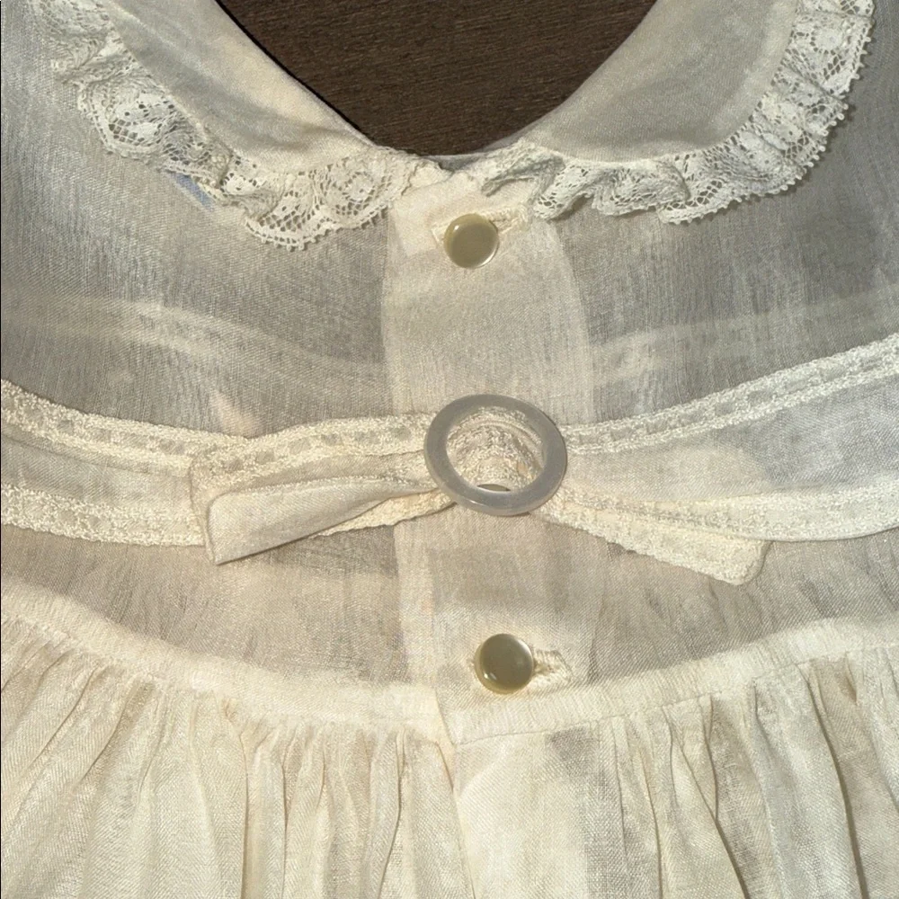 Vintage Wee Tog Organza Smocked Dress Heirloom Embroidered 12M